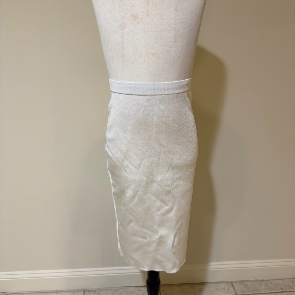 Saint Laurent White Pencil Skirt